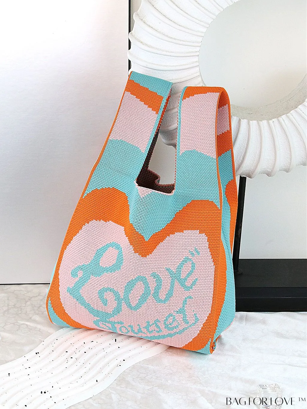 BagForLove - Compact Double Handle Crochet Bag with Delicate Floral Pattern