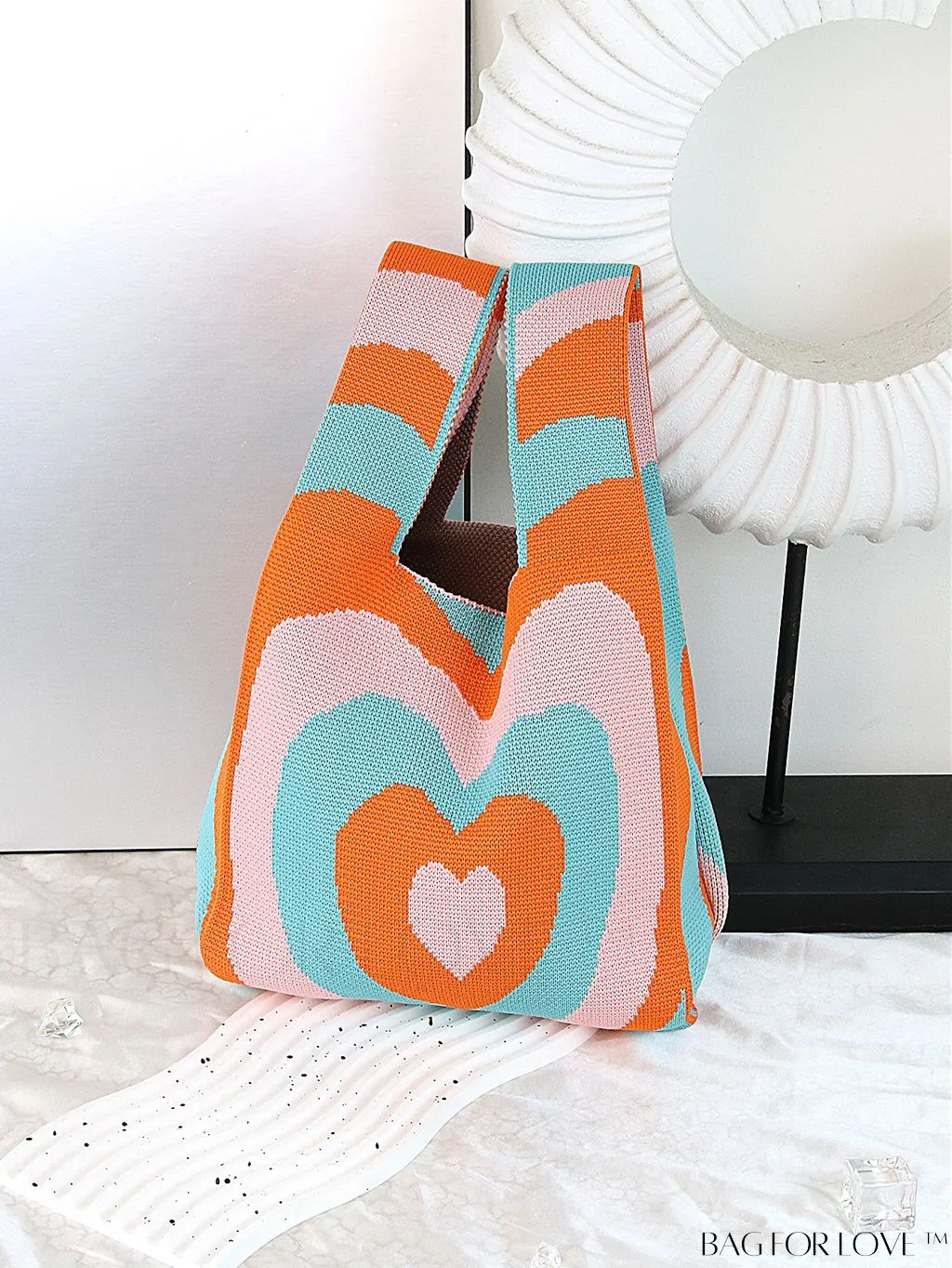 BagForLove - Compact Double Handle Crochet Bag with Delicate Floral Pattern