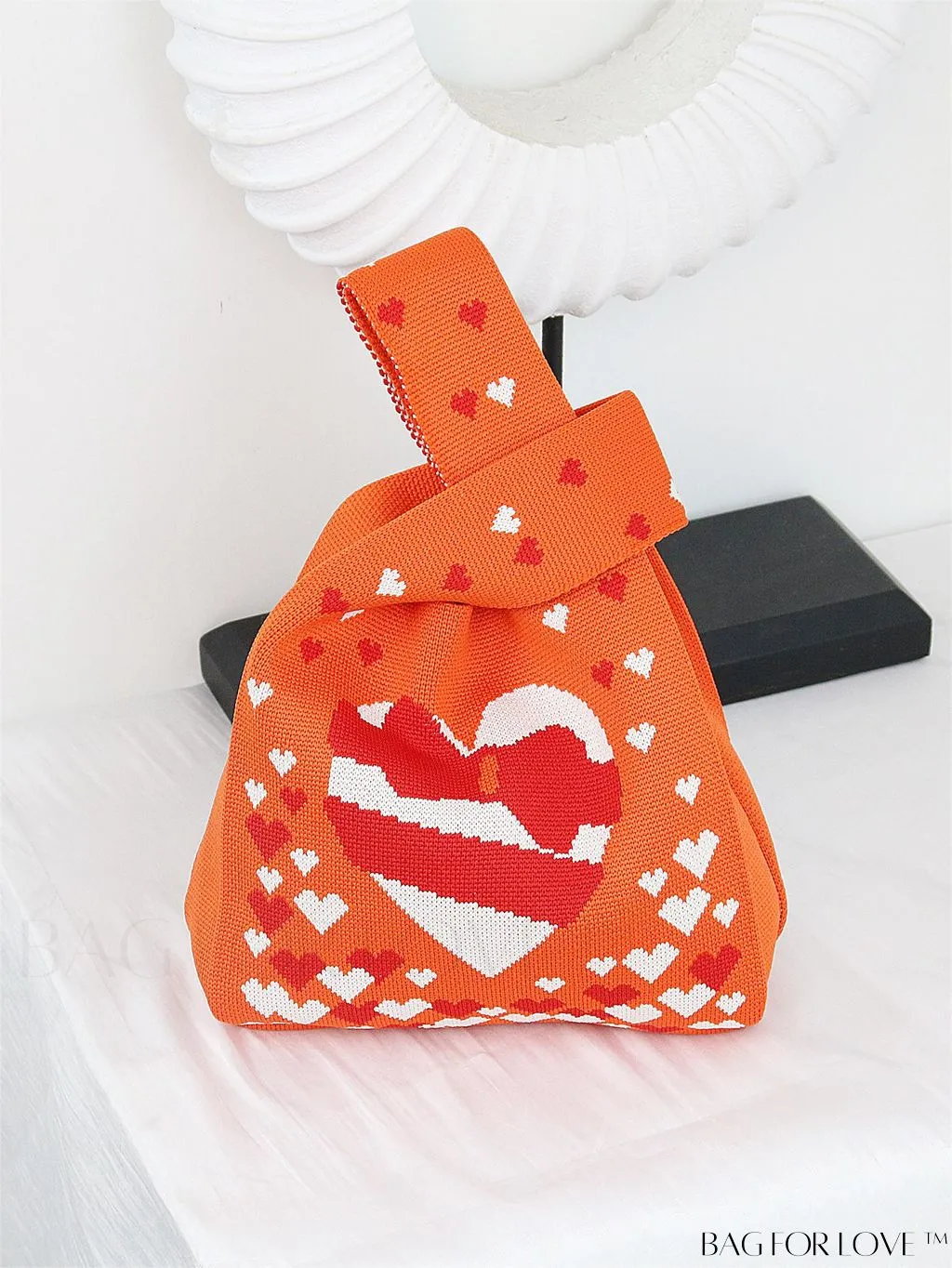 BagForLove - Compact Double Handle Crochet Bag with Delicate Floral Pattern