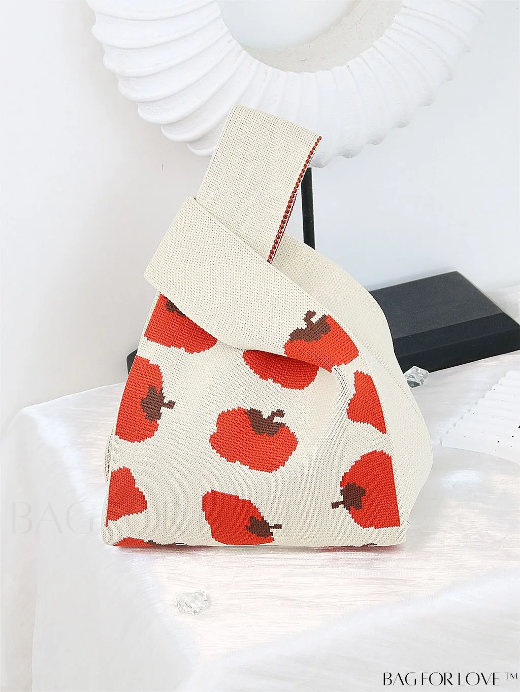 BagForLove - Compact Double Handle Crochet Bag with Delicate Floral Pattern