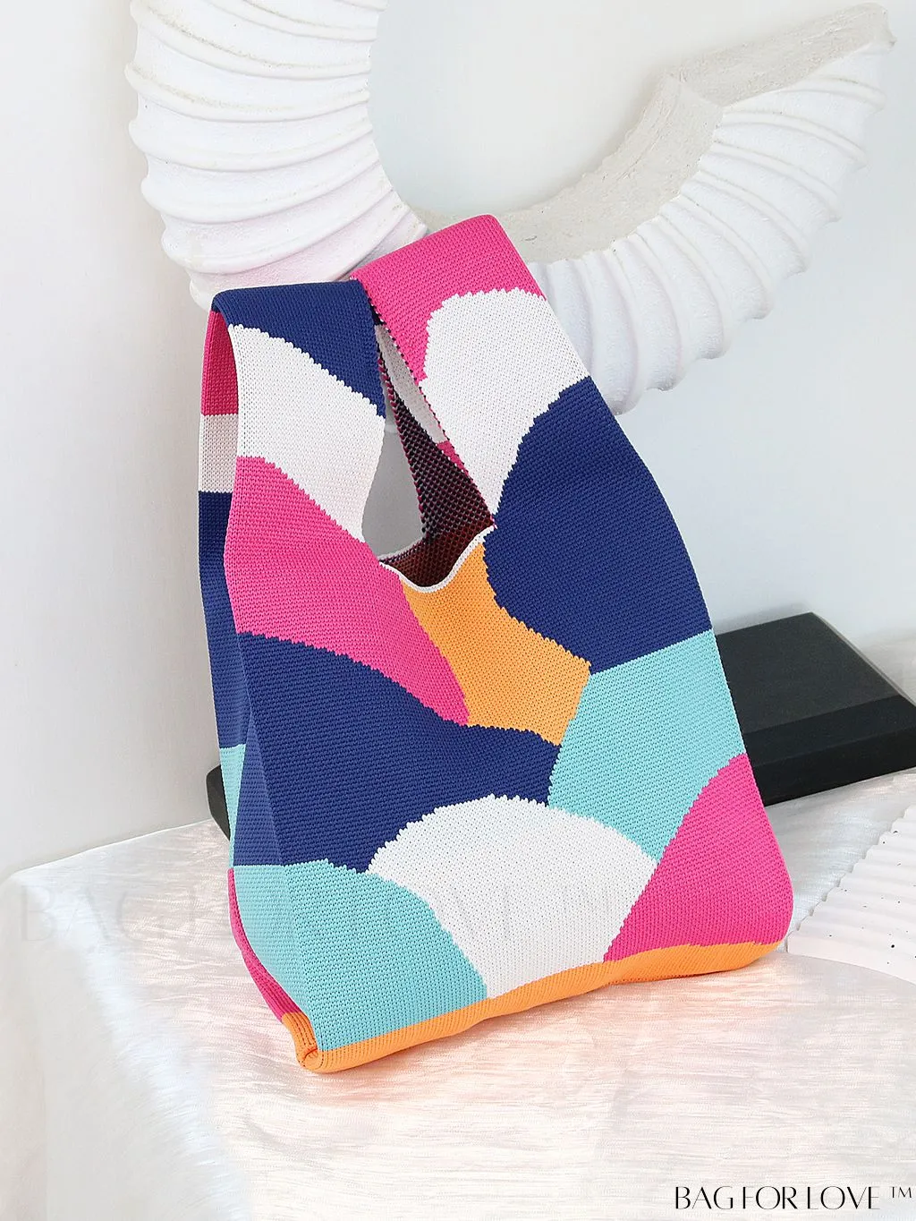 BagForLove - Compact Double Handle Crochet Bag with Delicate Floral Pattern