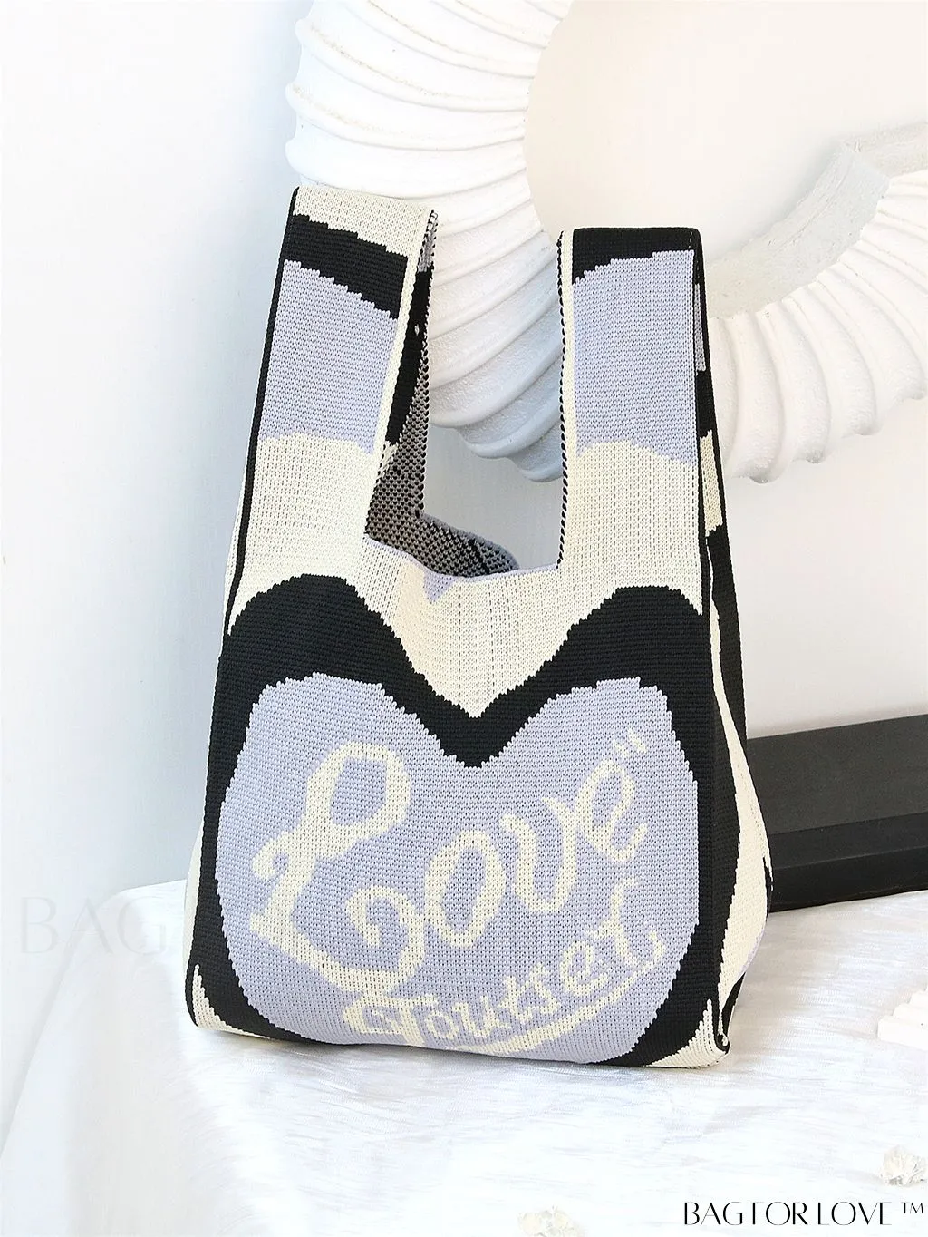 BagForLove - Compact Double Handle Crochet Bag with Delicate Floral Pattern