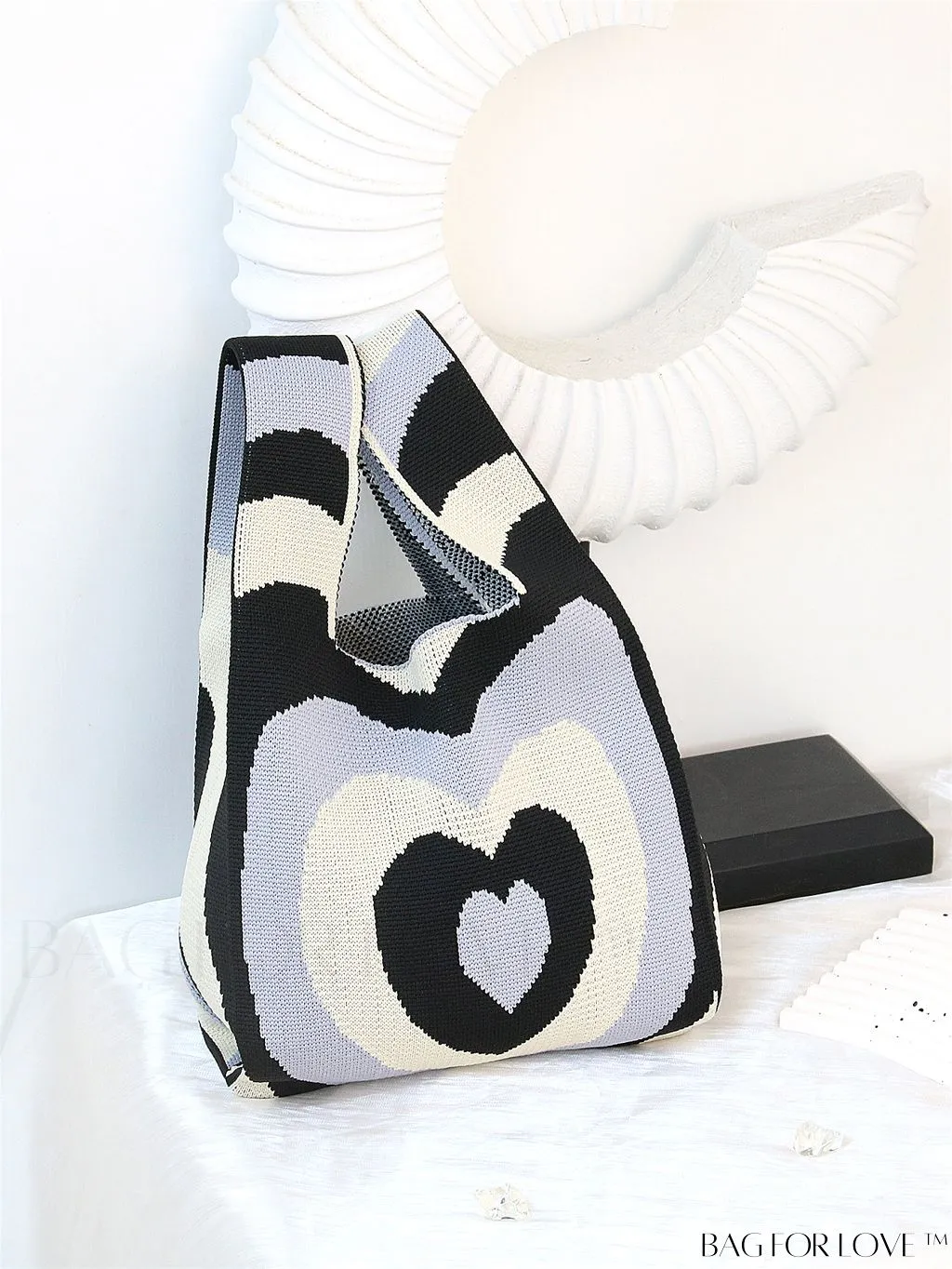 BagForLove - Compact Double Handle Crochet Bag with Delicate Floral Pattern