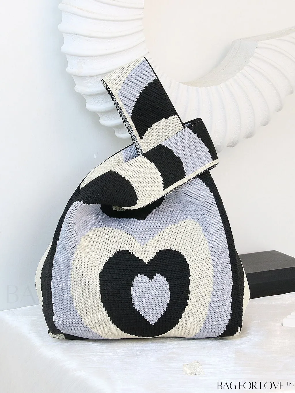 BagForLove - Compact Double Handle Crochet Bag with Delicate Floral Pattern