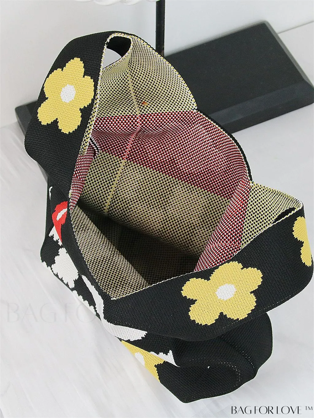 BagForLove - Compact Double Handle Crochet Bag with Delicate Floral Pattern