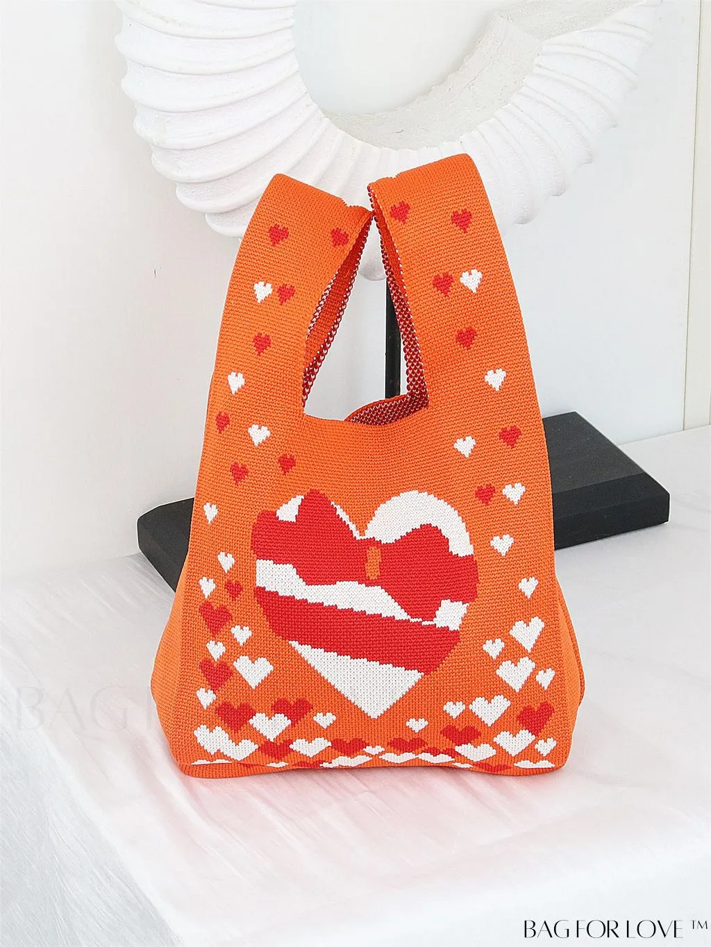 BagForLove - Compact Double Handle Crochet Bag with Delicate Floral Pattern