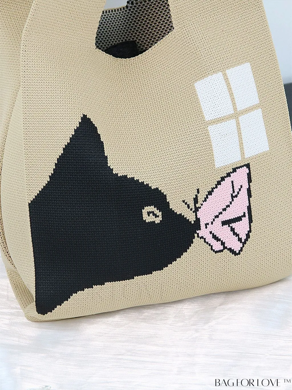 BagForLove - Compact Double Handle Crochet Bag with Delicate Floral Pattern