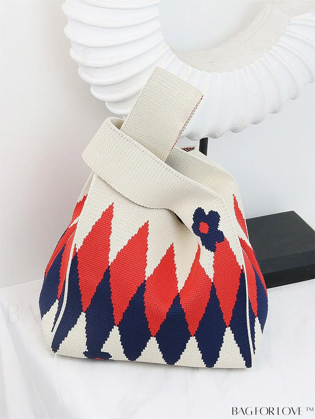 BagForLove - Compact Double Handle Crochet Bag with Delicate Floral Pattern