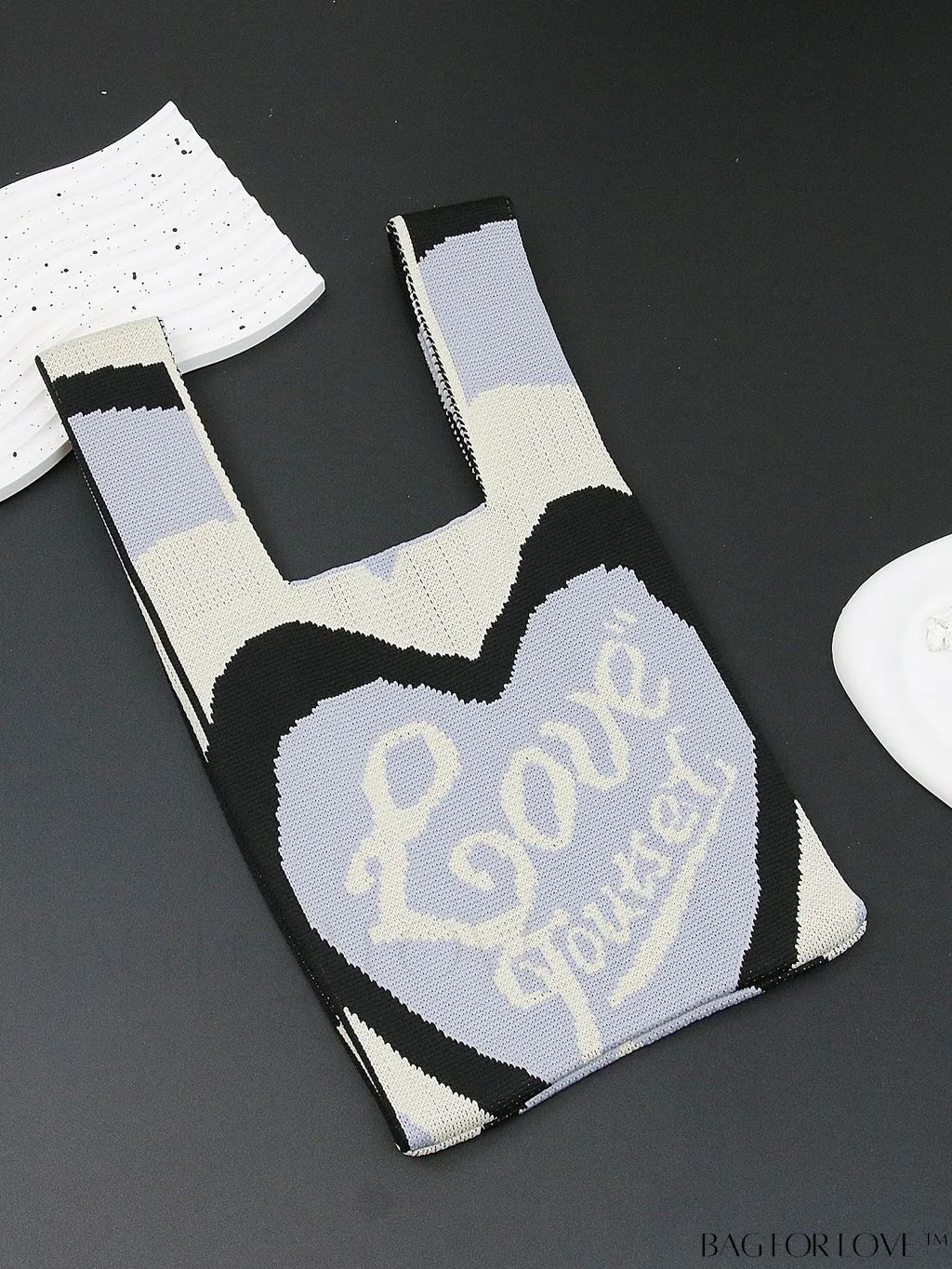BagForLove - Compact Double Handle Crochet Bag with Delicate Floral Pattern