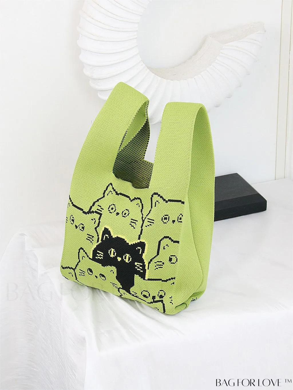 BagForLove - Compact Double Handle Crochet Bag with Delicate Floral Pattern