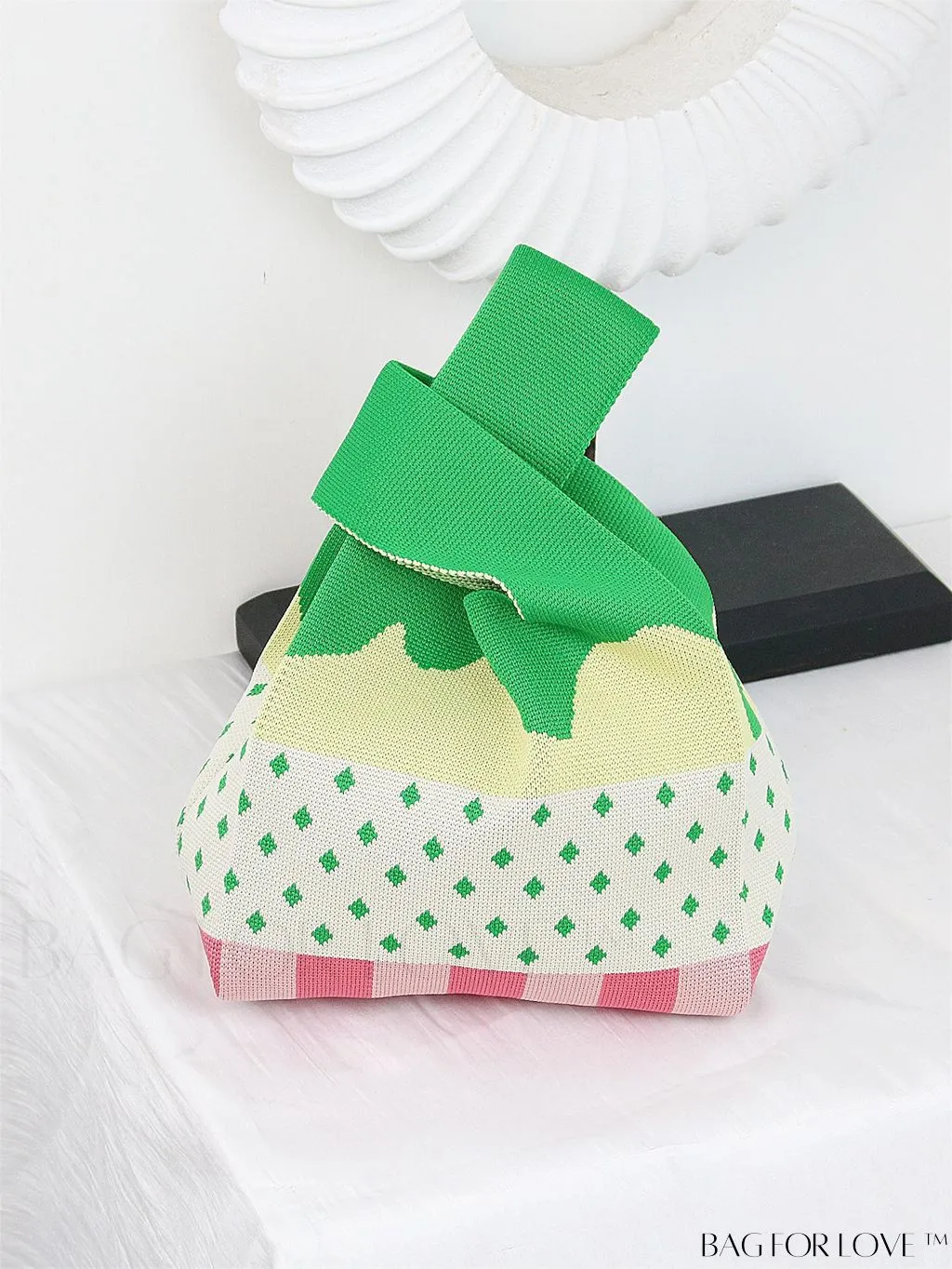 BagForLove - Compact Double Handle Crochet Bag with Delicate Floral Pattern