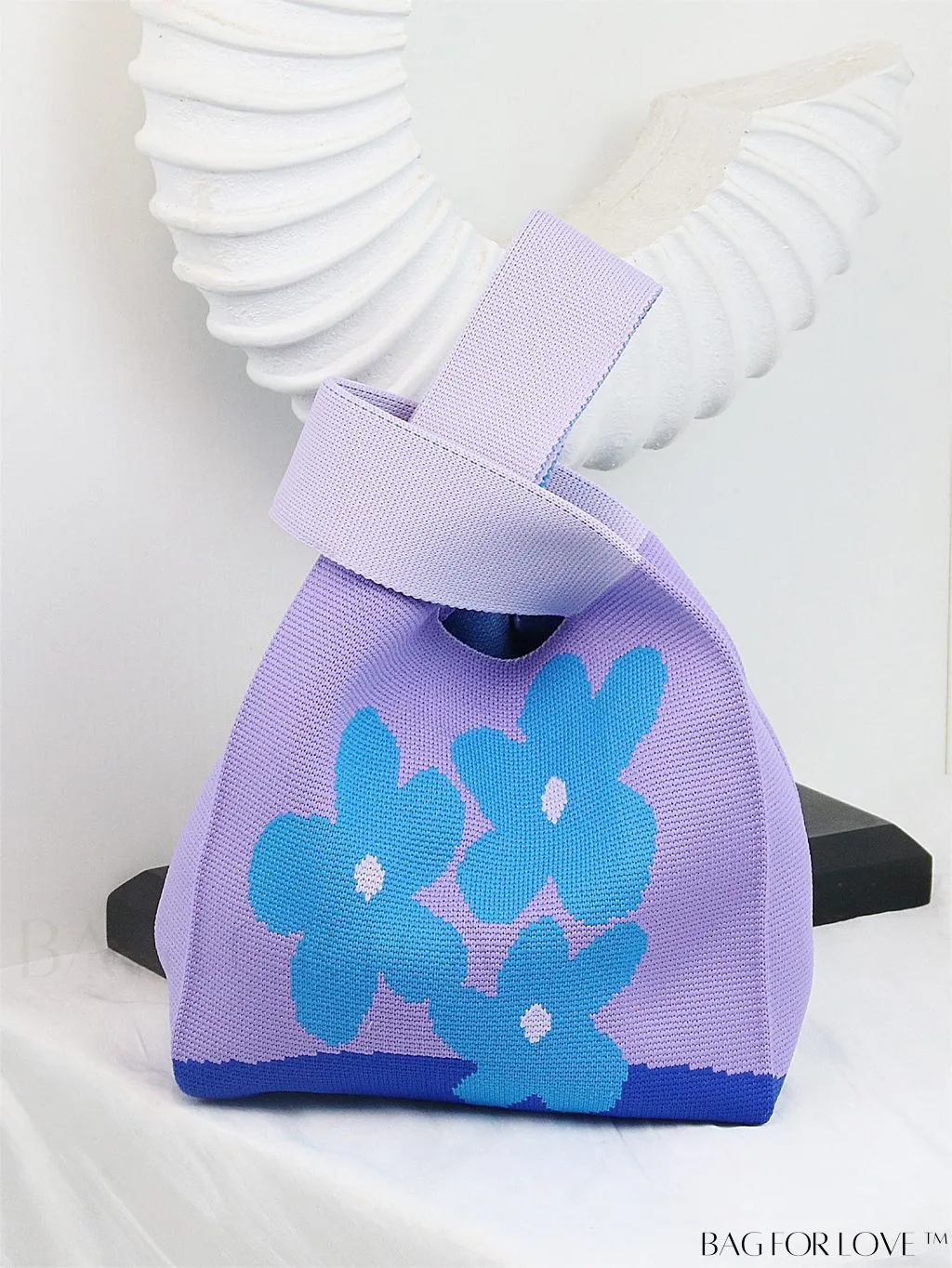 BagForLove - Compact Double Handle Crochet Bag with Delicate Floral Pattern