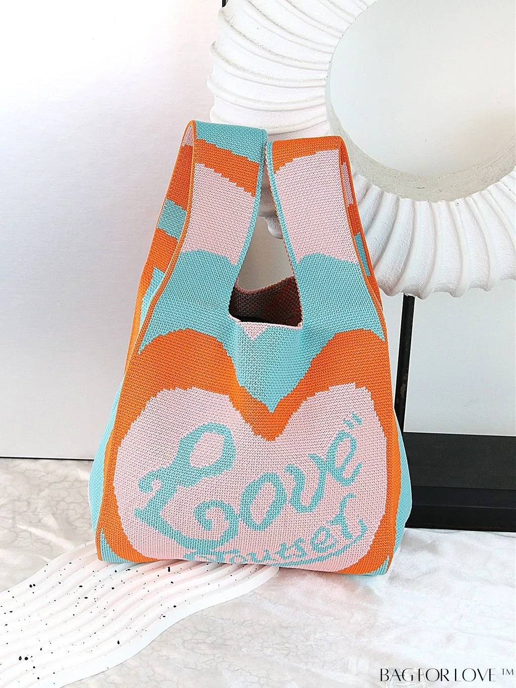 BagForLove - Compact Double Handle Crochet Bag with Delicate Floral Pattern