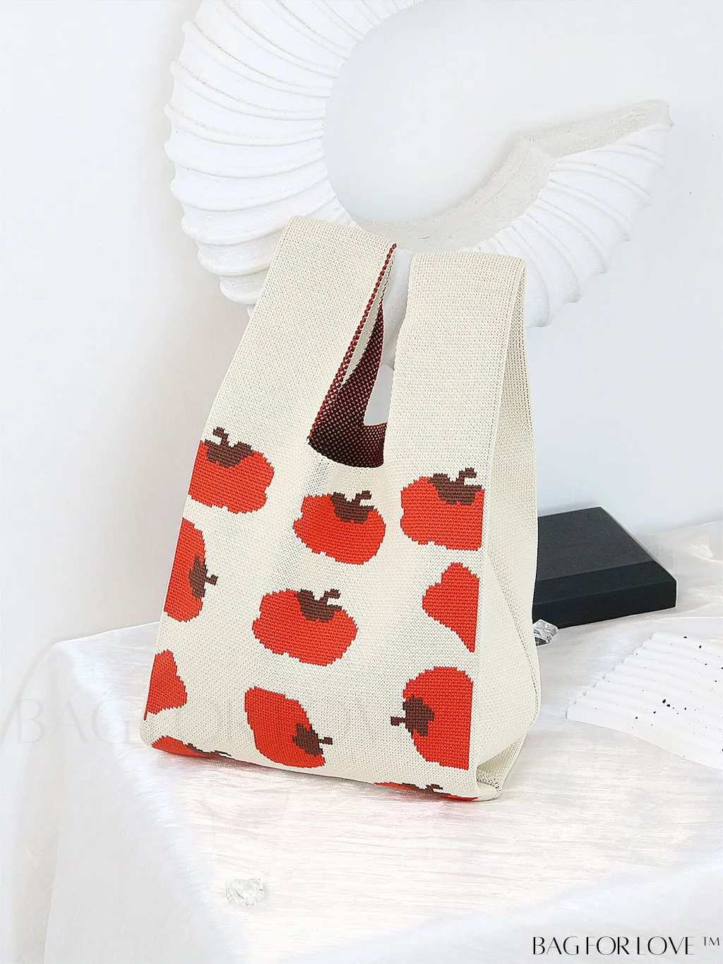 BagForLove - Compact Double Handle Crochet Bag with Delicate Floral Pattern
