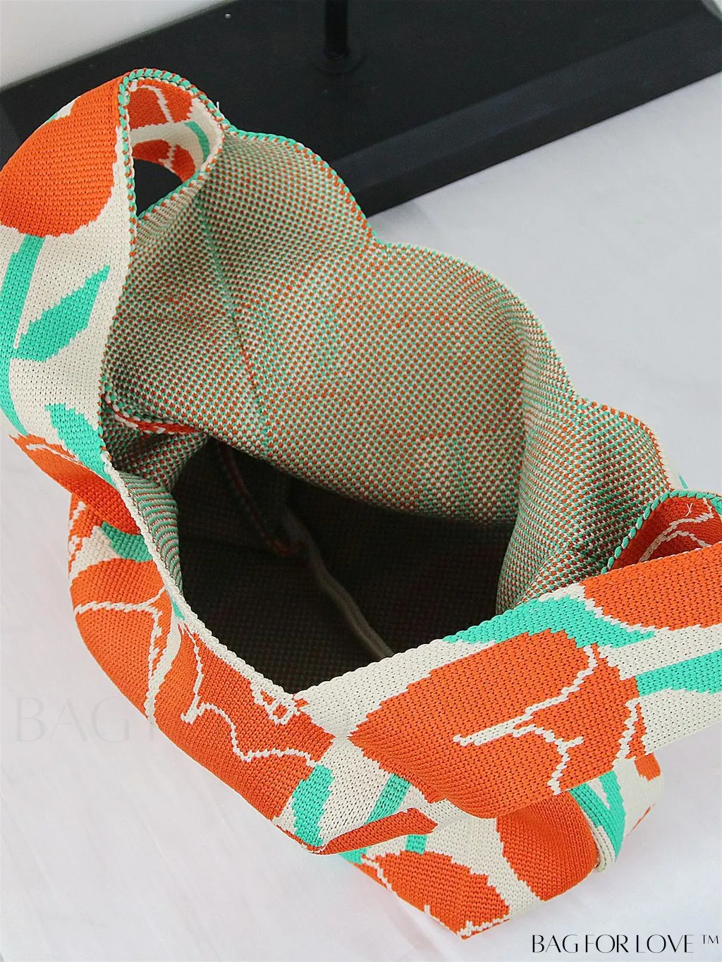 BagForLove - Compact Double Handle Crochet Bag with Delicate Floral Pattern