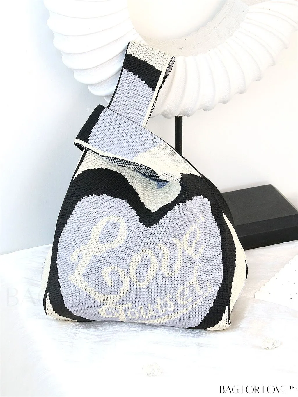BagForLove - Compact Double Handle Crochet Bag with Delicate Floral Pattern