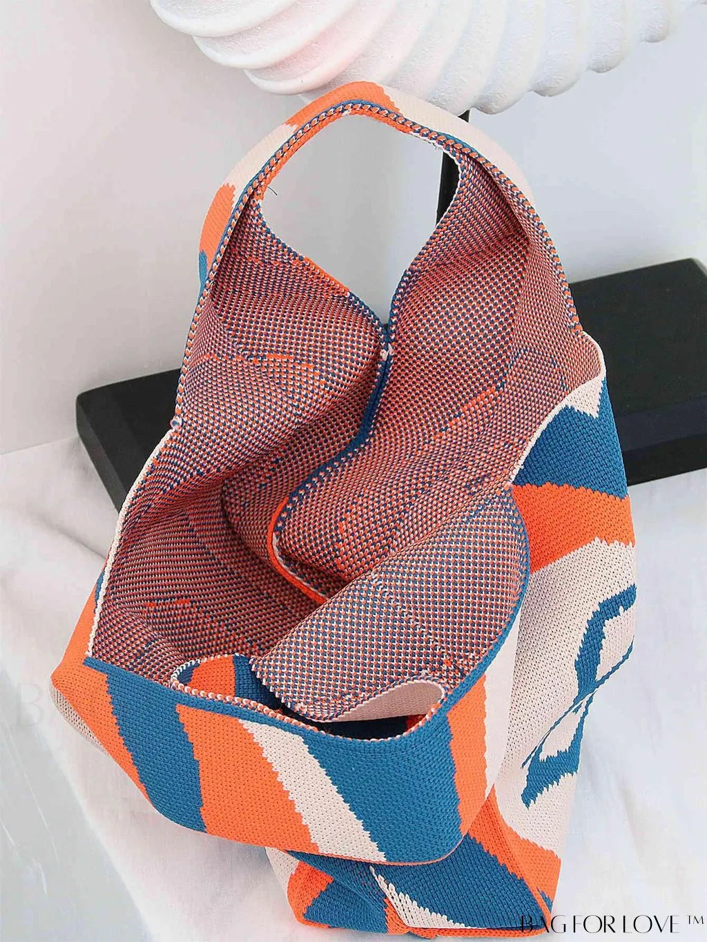 BagForLove - Compact Double Handle Crochet Bag with Delicate Floral Pattern