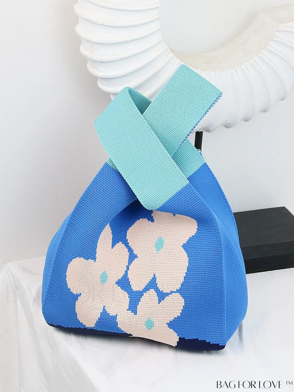 BagForLove - Compact Double Handle Crochet Bag with Delicate Floral Pattern