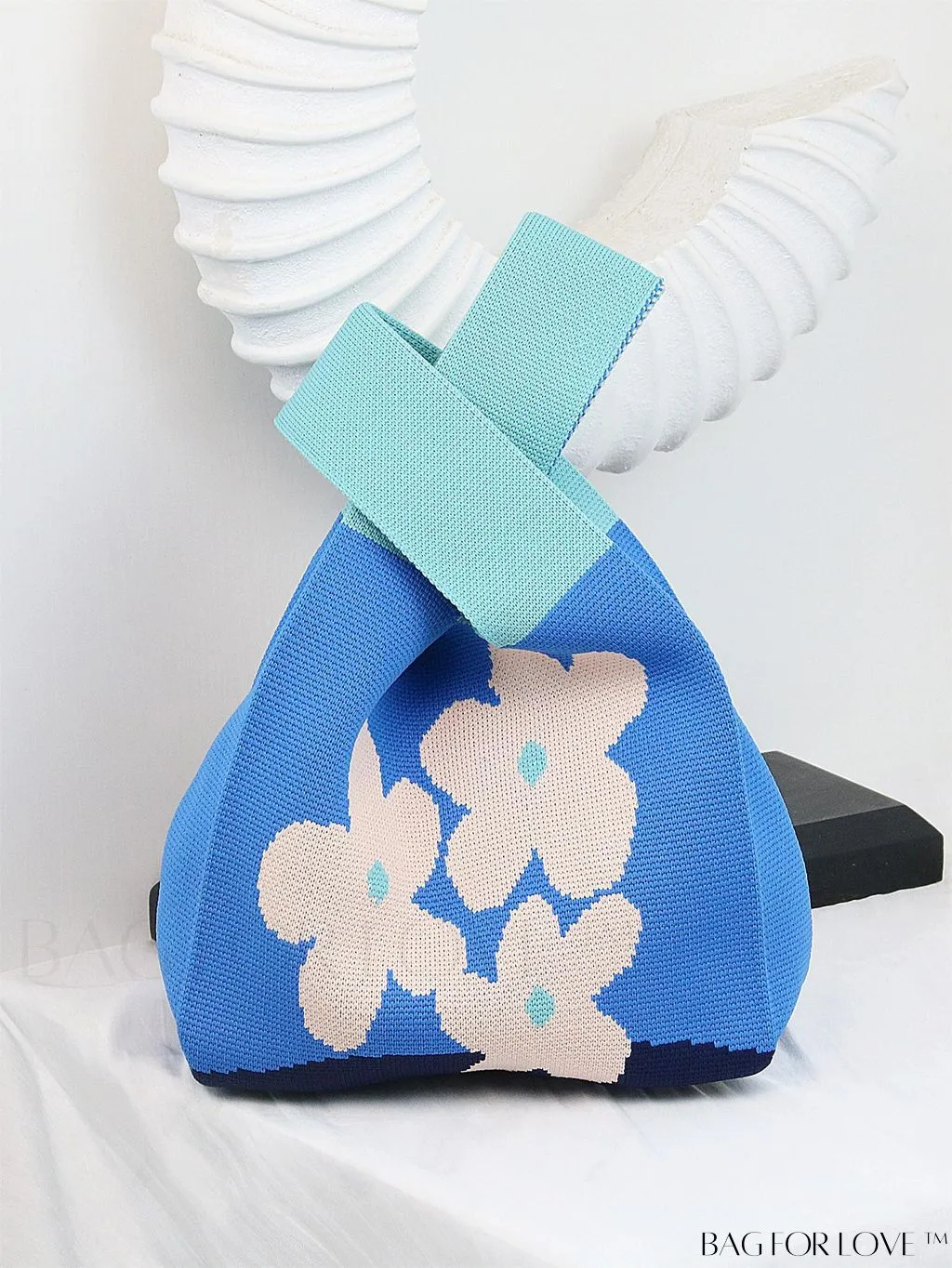 BagForLove - Compact Double Handle Crochet Bag with Delicate Floral Pattern