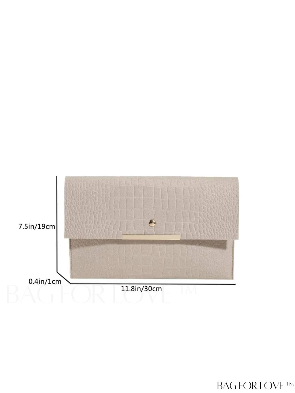 BagForLove - Croc-Embossed Envelope Flap Bag