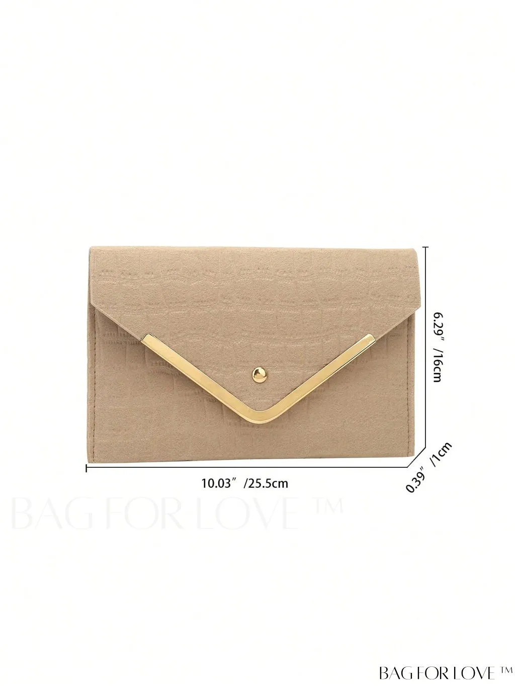 BagForLove - Embossed Crocodile Envelop Bag with Stylish Metal Accents