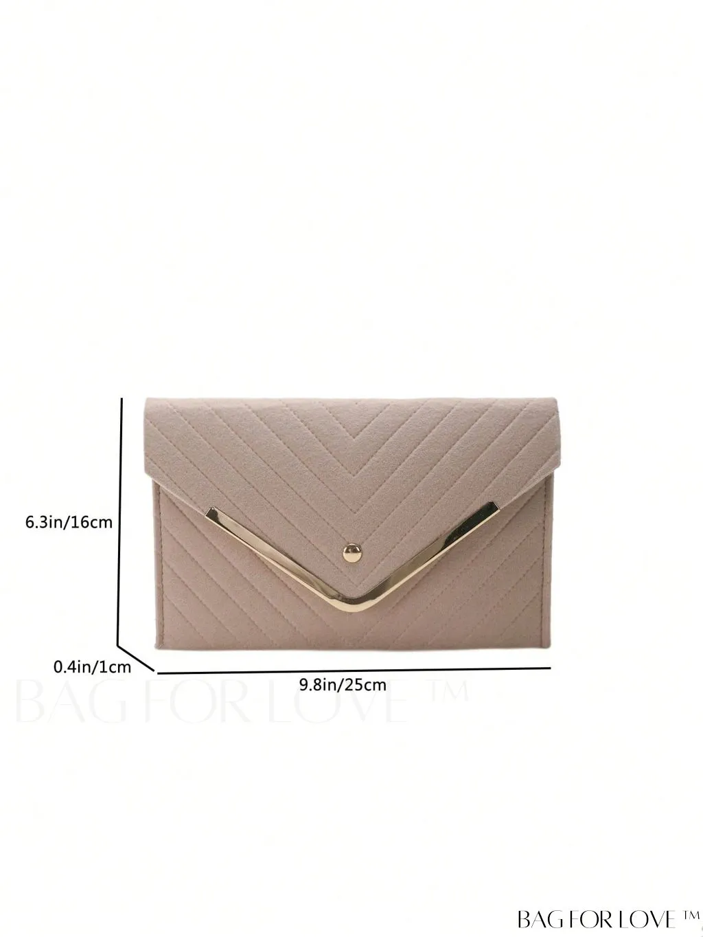 BagForLove - Khaki Medium Chevron Envelope Bag: Professional and Stylish