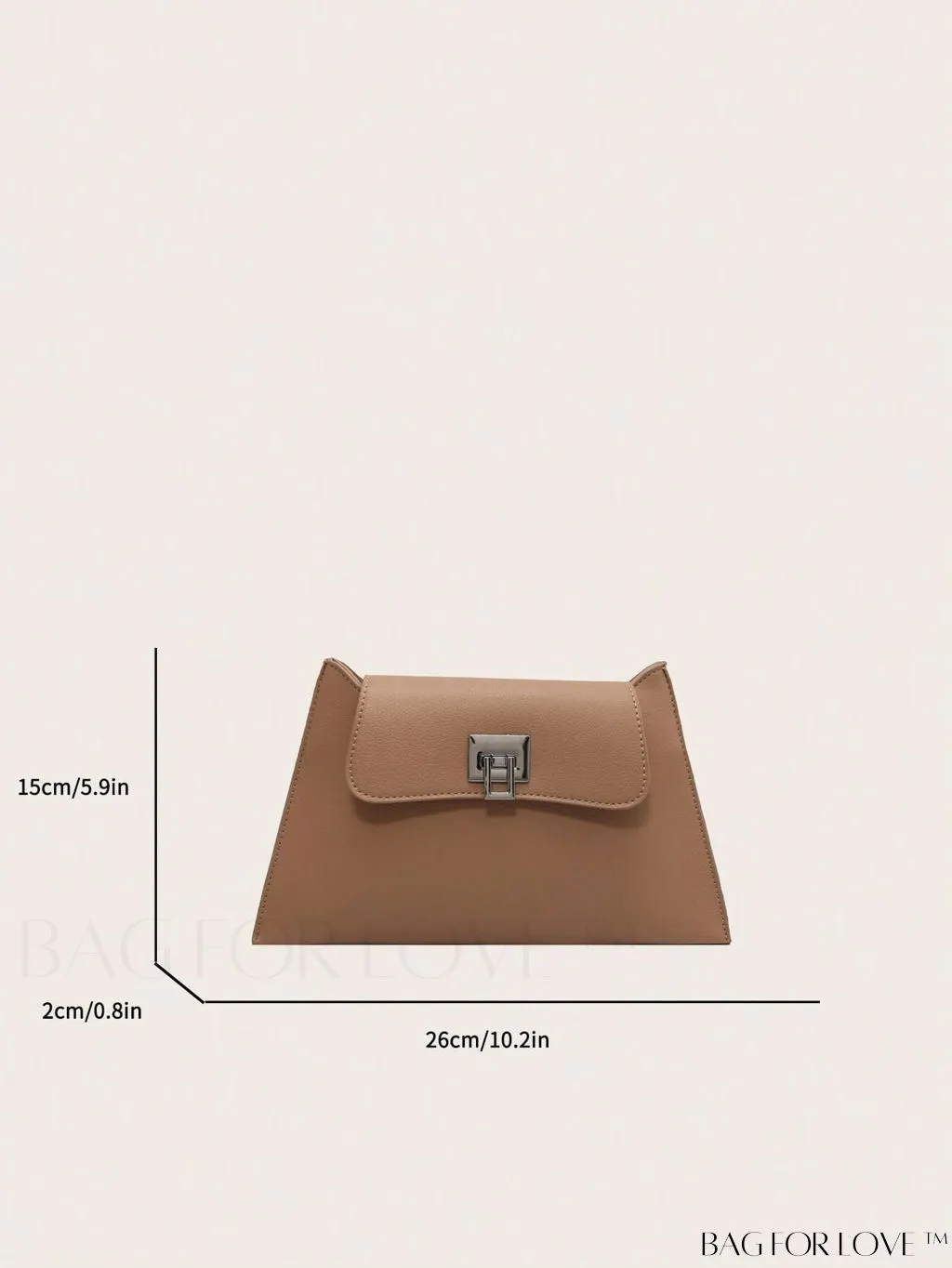 BagForLove - Litchi Embossed PU Clutch Bag with Flap Design
