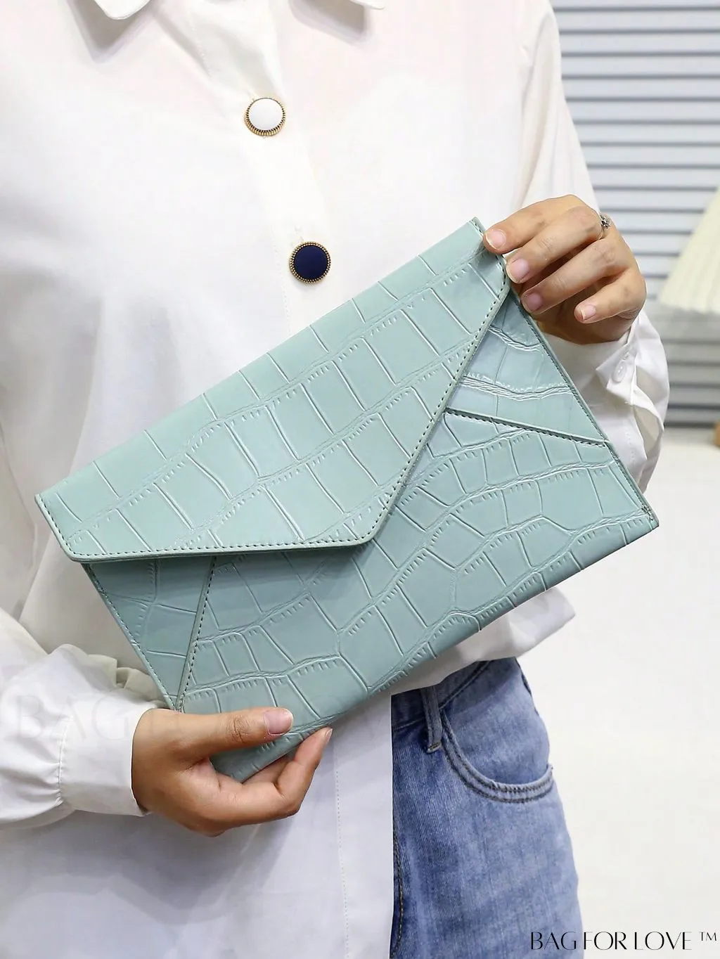 BagForLove - PURSE: Sleek Geometric Envelope Bag with Graphic Motif