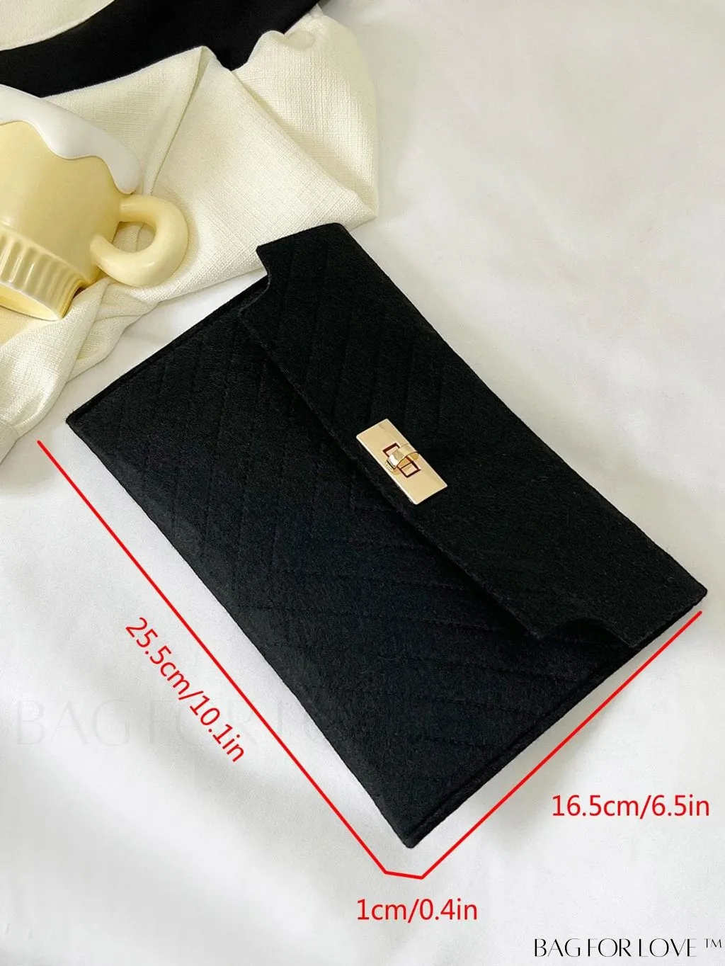BagForLove - Stylish Envelope Clutch Bag with Chevron Pattern and Solid Color