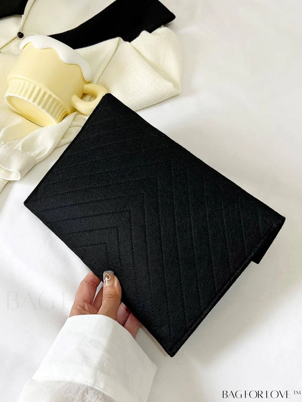 BagForLove - Stylish Envelope Clutch Bag with Chevron Pattern and Solid Color