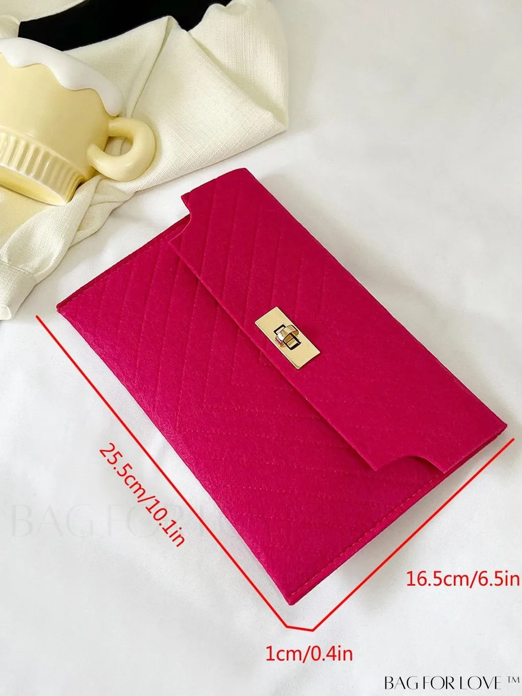 BagForLove - Stylish Envelope Clutch Bag with Chevron Pattern and Solid Color