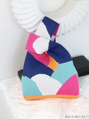 BagForLove - Stylish Handwoven Beach Bag: Contrasting Colors, Perfect for Womens Holiday Fashion