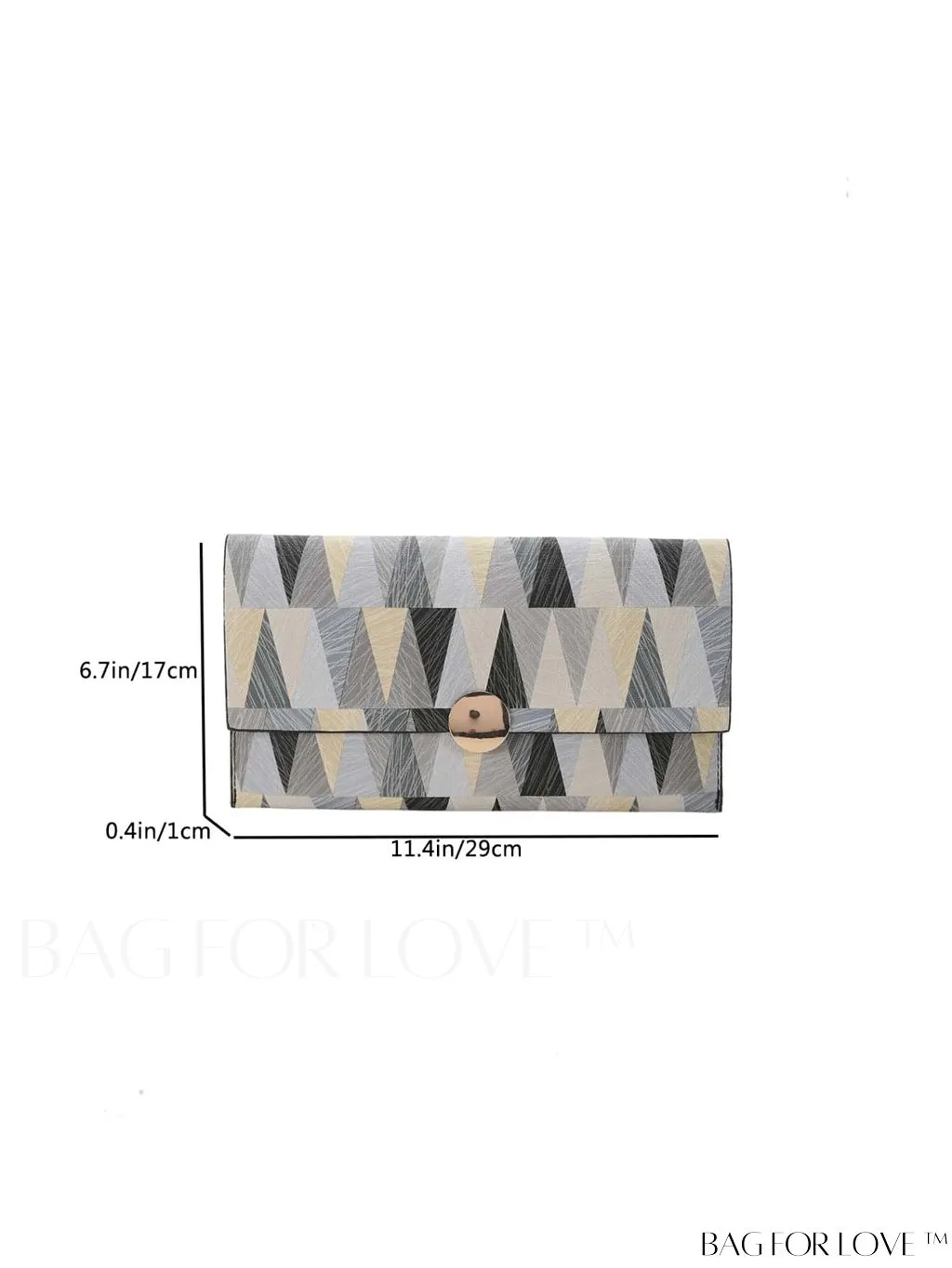 BagForLove - Stylish PU Flap Envelope Bag with Geometric Pattern - Fashionable and Modern