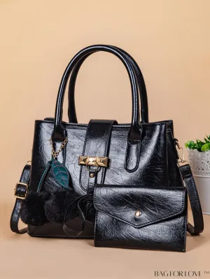 BagForLove - Stylish Vintage Crossbody Handbags with Triple Zipper - Set of 2
