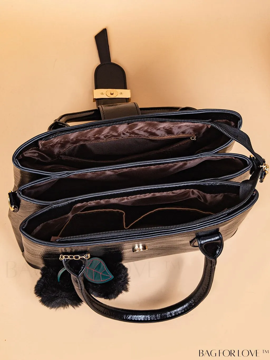 BagForLove - Stylish Vintage Crossbody Handbags with Triple Zipper - Set of 2