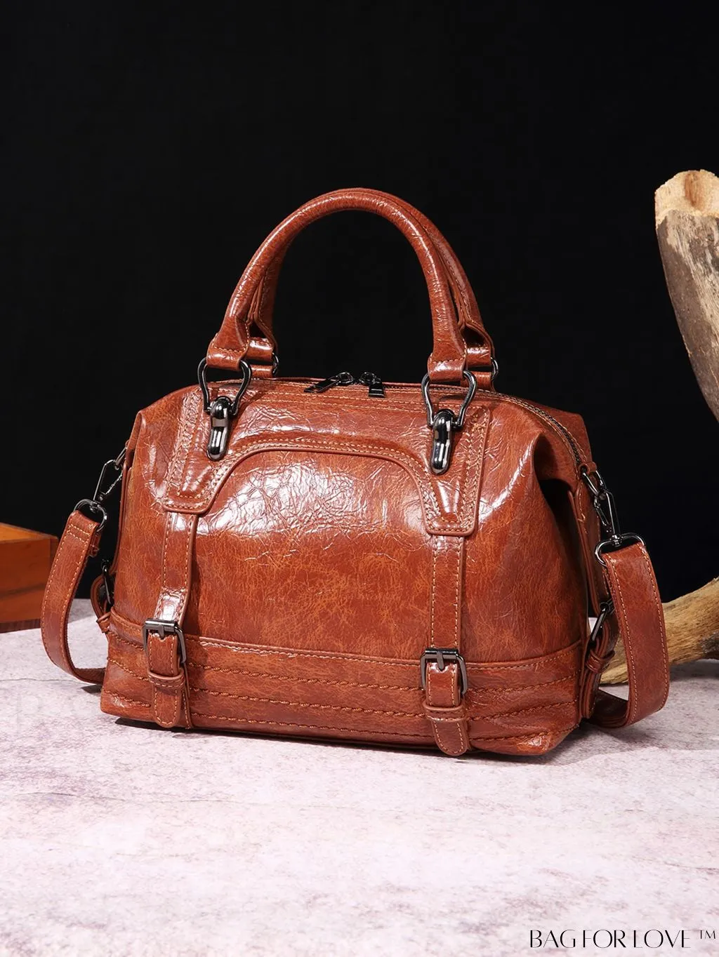 BagForLove - Timeless Vintage Boston Bag - Effortless Elegance with Handle