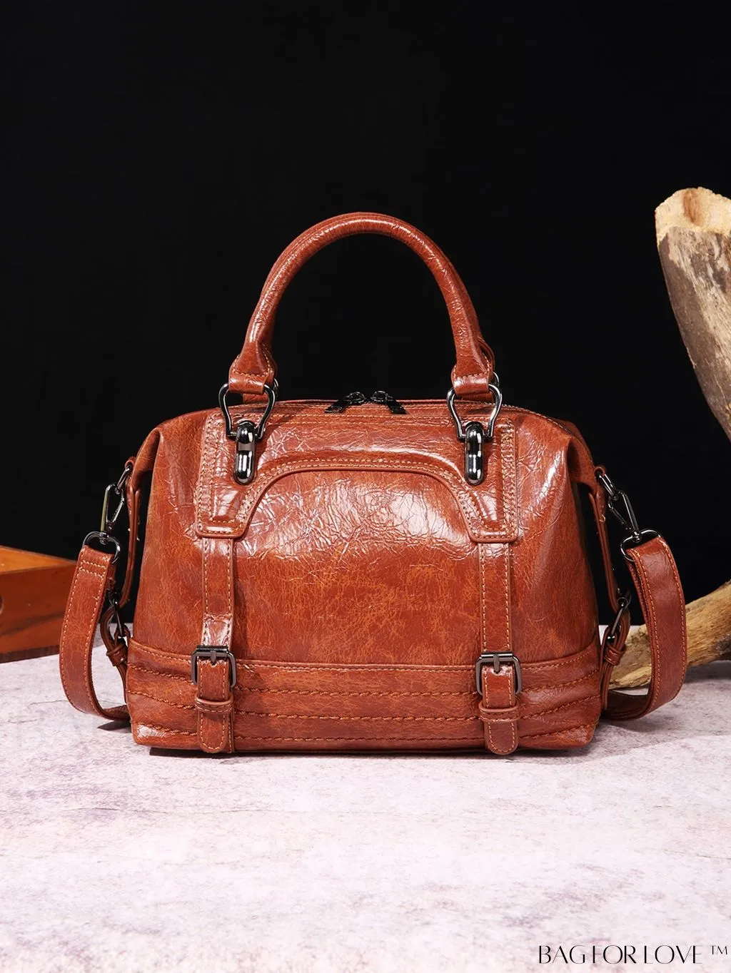 BagForLove - Timeless Vintage Boston Bag - Effortless Elegance with Handle