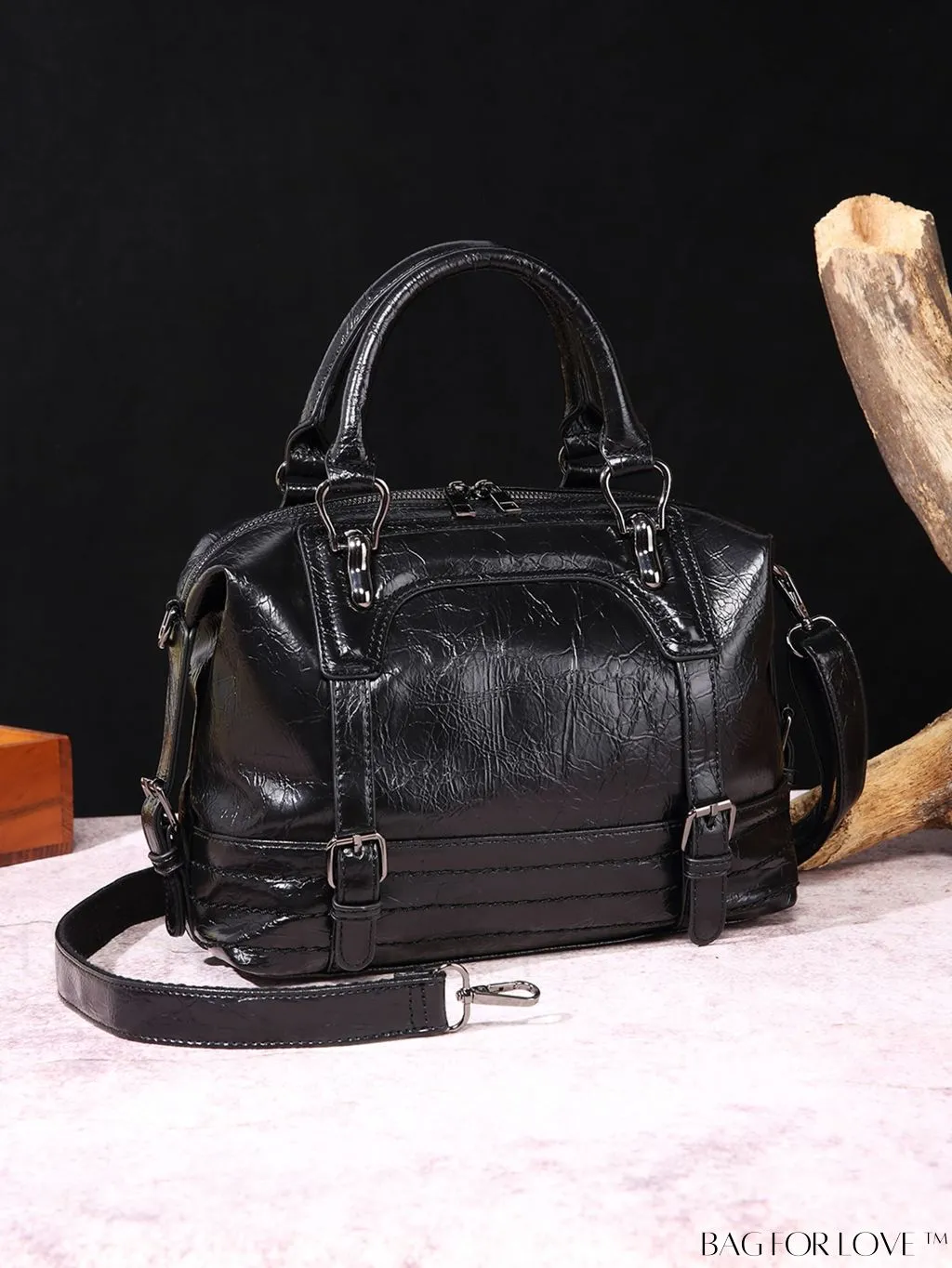 BagForLove - Timeless Vintage Boston Bag - Effortless Elegance with Handle