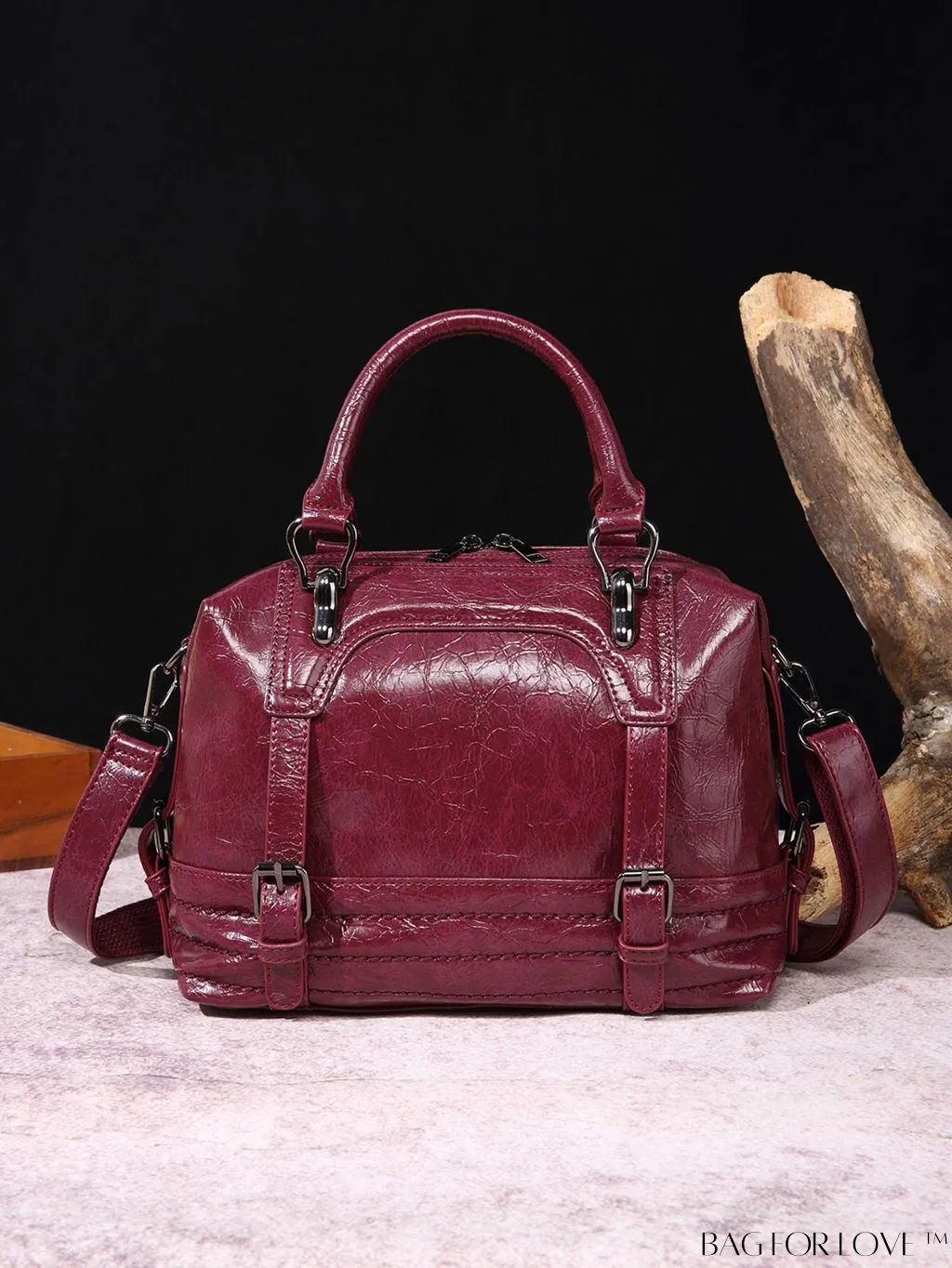 BagForLove - Timeless Vintage Boston Bag - Effortless Elegance with Handle