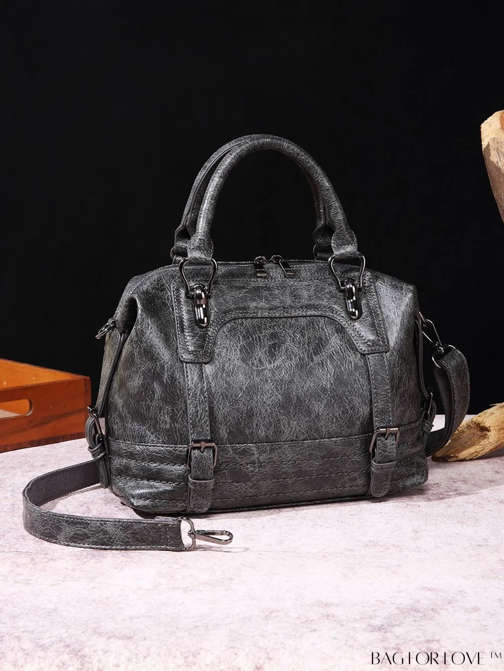BagForLove - Timeless Vintage Boston Bag - Effortless Elegance with Handle