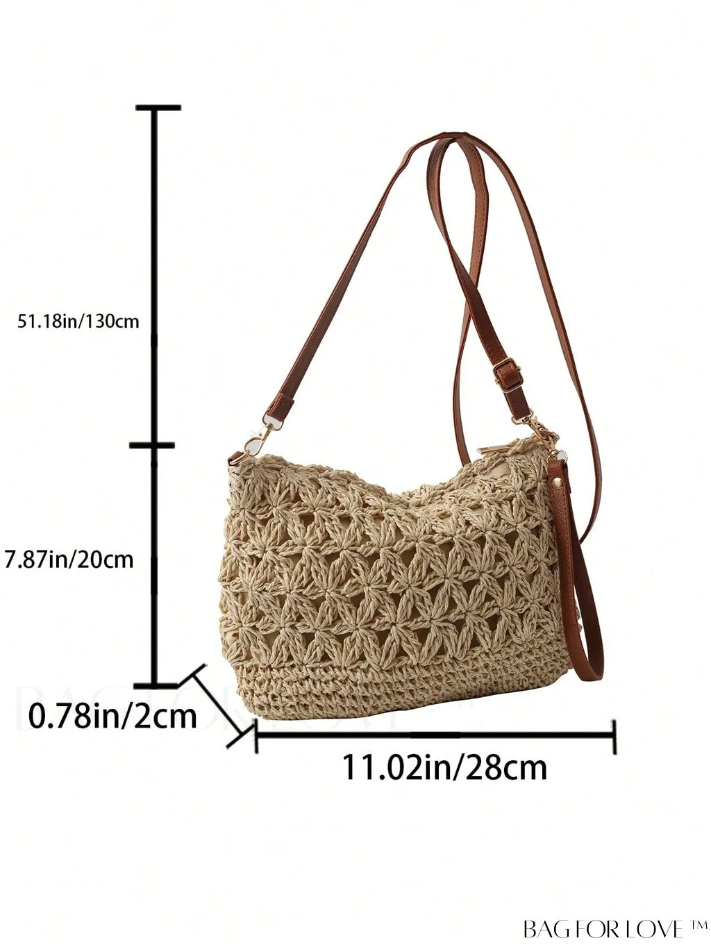 BagForLove - Vacation-ready Straw Clutch with Hollow-out Design - Medium Size