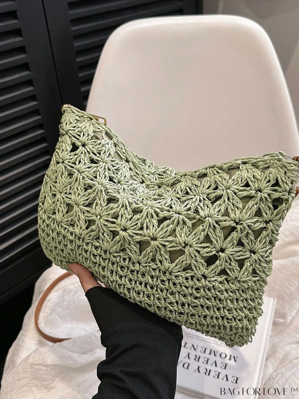 BagForLove - Vacation-ready Straw Clutch with Hollow-out Design - Medium Size
