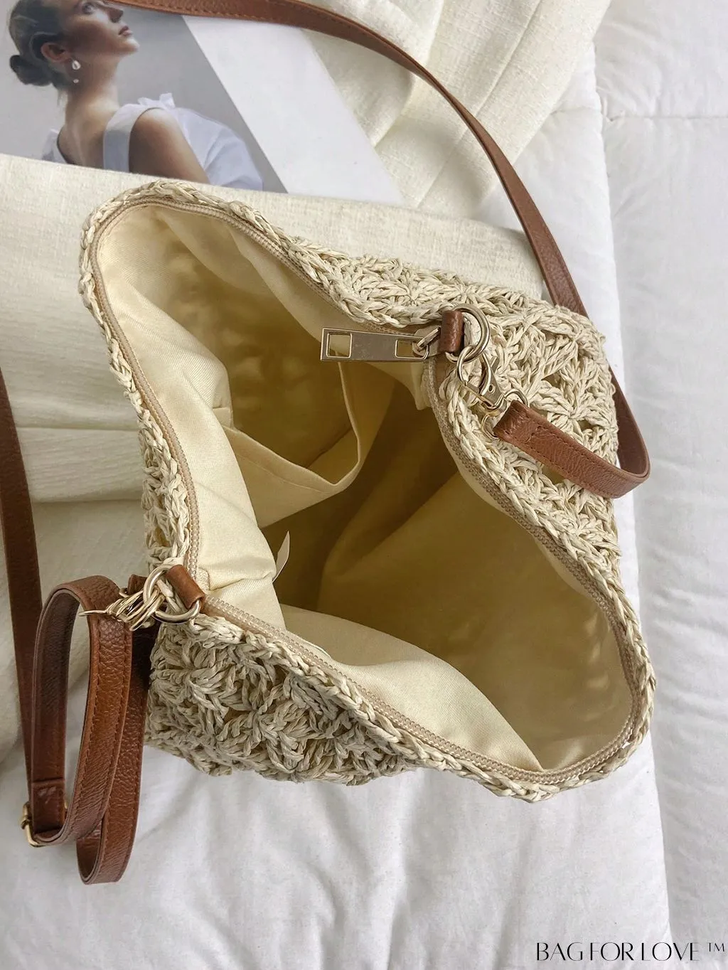 BagForLove - Vacation-ready Straw Clutch with Hollow-out Design - Medium Size