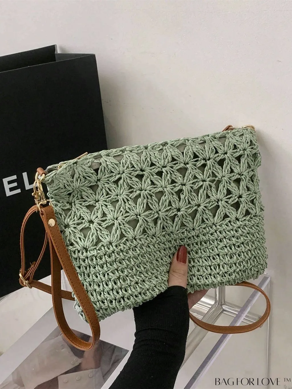 BagForLove - Vacation-ready Straw Clutch with Hollow-out Design - Medium Size