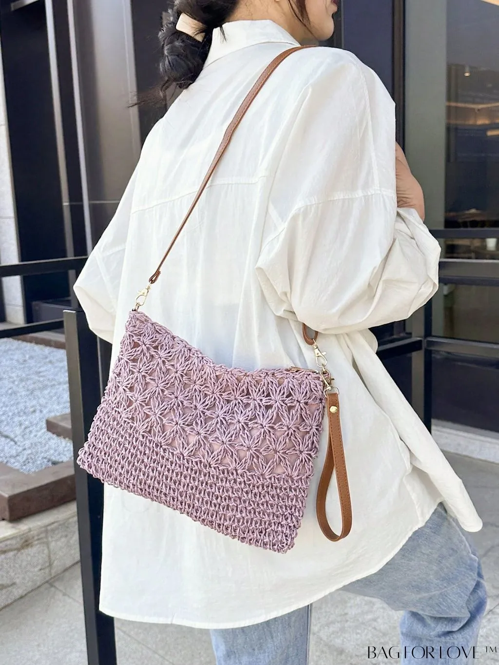 BagForLove - Vacation-ready Straw Clutch with Hollow-out Design - Medium Size