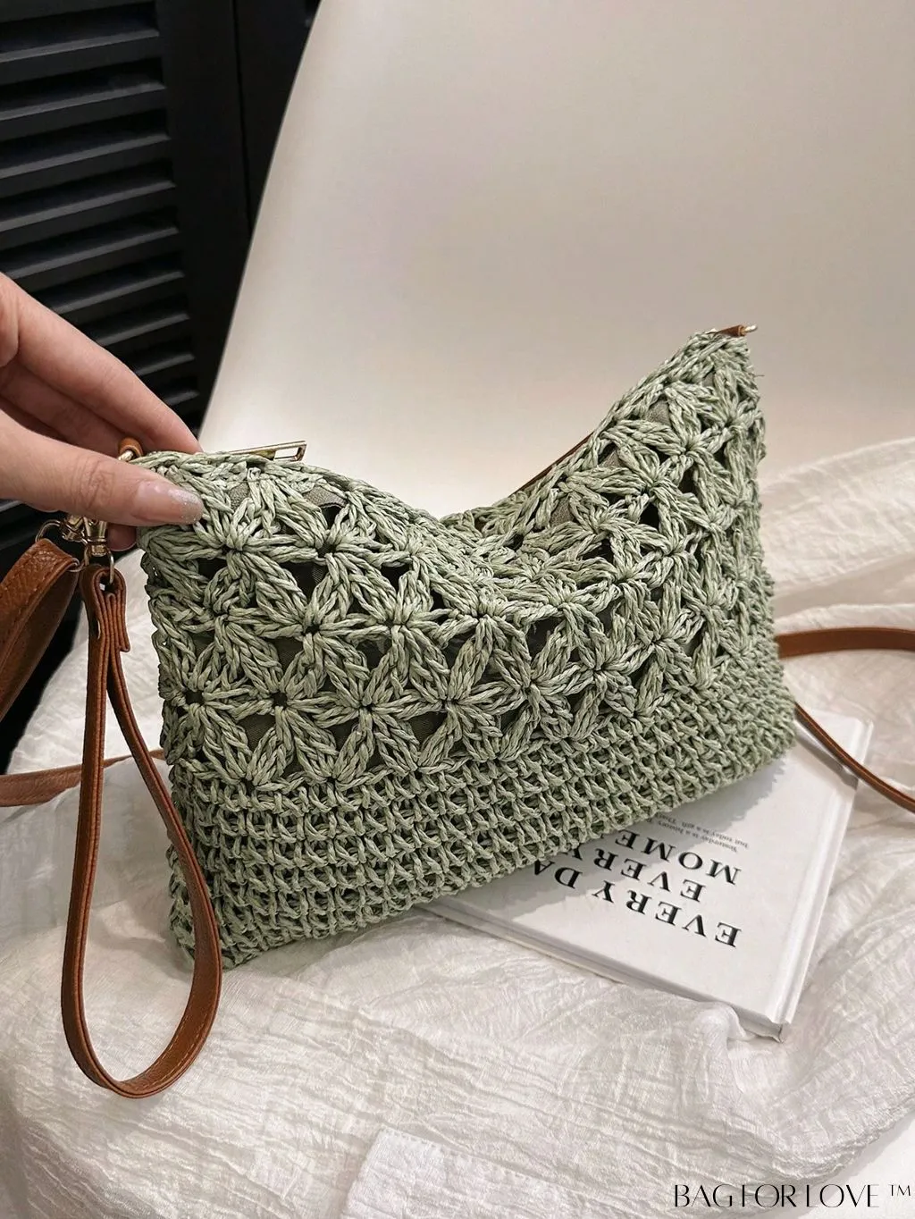 BagForLove - Vacation-ready Straw Clutch with Hollow-out Design - Medium Size
