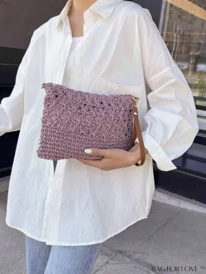 BagForLove - Vacation-ready Straw Clutch with Hollow-out Design - Medium Size