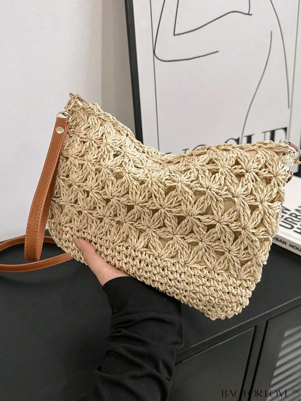 BagForLove - Vacation-ready Straw Clutch with Hollow-out Design - Medium Size