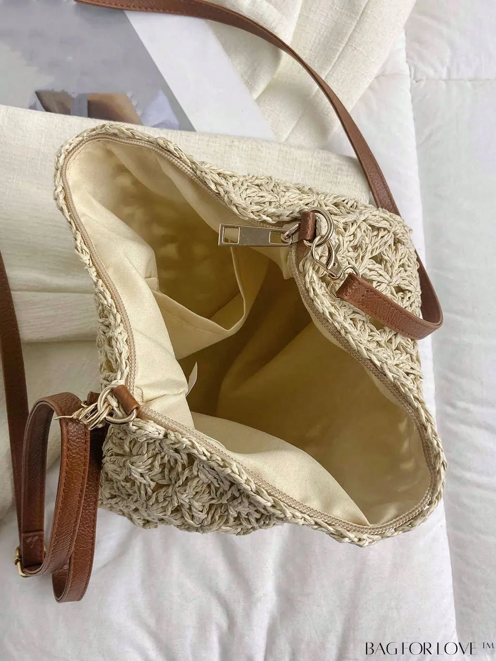 BagForLove - Vacation-ready Straw Clutch with Hollow-out Design - Medium Size
