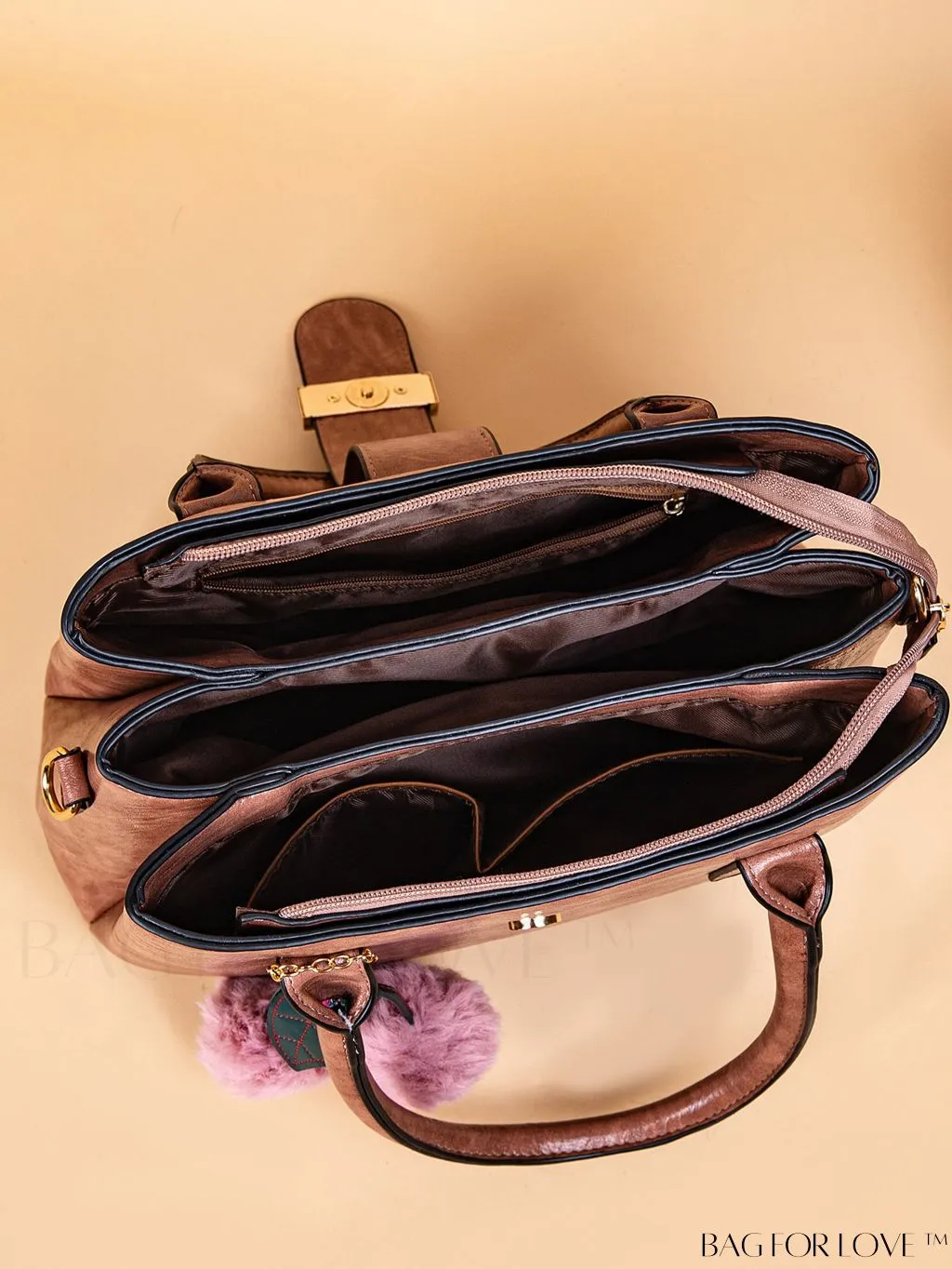 BagForLove - Vintage Crossbody Bag: Stylish, 3-Compartment Handbag for Women (2 pcs)